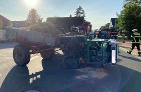Polizeiinspektion Stade: POL-STD: Fußgänger verletzt - Polizei Horneburg sucht unbekannte Unfallverursacherin, Traktor umgestürzt - Polizei Jork sucht unbekannten Unfallverursacher