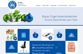 Blauer Engel: Adventskalender-Verlosung mit dem Umwelt-Plus / Der Blaue Engel verlost 24 umweltfreundliche Markenprodukte