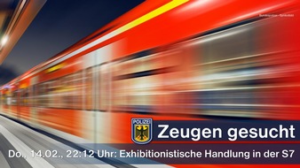 Bundespolizeidirektion München: Bundespolizeidirektion München: Zeugenaufruf zu exhibitionistischer Handlung in einer S7: Unbekannter manipulierte vor Reisenden an seinem Geschlechtsteil - Zeugen gesucht