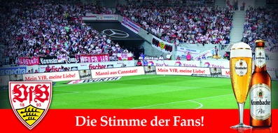 Krombacher Brauerei GmbH & Co.: Die Stimme der VfB Fans - Krombacher verzichtet in Stuttgart auf Bandenwerbung zugunsten von Fanbotschaften