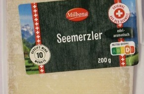 Lidl: Der Lieferant Züger Käsevertriebs GmbH informiert über einen Warenrückruf des Produktes "Milbona Seemerzler, 200g"
