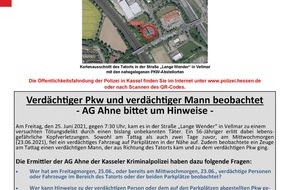 Polizeipräsidium Nordhessen - Kassel: POL-KS: Folgemeldung 3 zum versuchten Tötungsdelikt in Vellmar: AG Ahne veröffentlicht Fahndungsplakat und bittet um weitere Hinweise