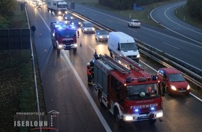 Feuerwehr Iserlohn: FW-MK: Verkehrsunfall auf der BAB 46