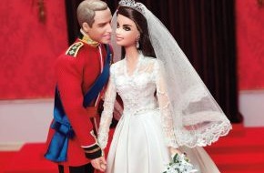 Mattel GmbH: Prinz William und Catherine als königliche Barbie®-Collector Edition / Pünktlich zum ersten Jahrestag ihrer märchenhaften Hochzeit überrascht Mattel mit dem royalen Traumpaar aus England (mit Bild)