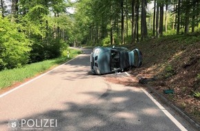 Polizeipräsidium Westpfalz: POL-PPWP: Ins Schleudern geraten und umgekippt