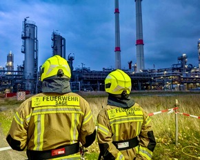 FW-OLL: Freiwillige Feuerwehren der Gemeinde Großenkneten absolvieren Einsatzübung rund um Erdgasaufbereitungsanlage