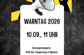 Feuerwehr Bottrop: FW-BOT: Bundesweiter Warntag am 10.09.