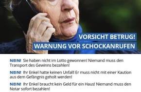 Polizeipräsidium Neubrandenburg: POL-NB: Falsches Gewinnspielversprechen bringt Senior um 1.700 EUR