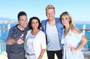 SAT.1 GOLD: Ireen Sheer, Annemarie Eilfeld, Maximilian Arland und Eloy singen auf dem Mittelmeer: "Das Musikschiff - Stars auf einer Welle", ab 
5. Juli 2018 bei SAT.1 Gold