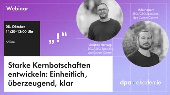 dpa-Akademie: Klare Kernbotschaften f&uuml;r starke Unternehmenskommunikation