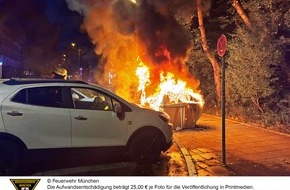 Feuerwehr München: FW-M: Zwei Glascontainer in Vollbrand (Harthof)