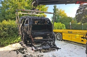 Polizei Mettmann: POL-ME: Hybrid-Auto brennt vollkommen aus - Ratingen - 1909111