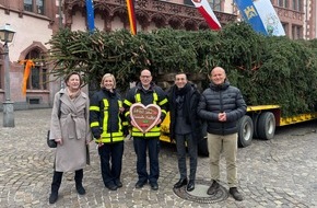 Feuerwehr Frankfurt am Main: FW-F: Feuerwehr-Weihnachtsbaum "Florian" auf dem Römerberg