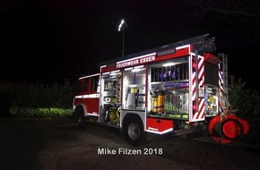 Feuerwehr Essen: FW-E: Leerstehendes Fachwerkhaus in Essen Horst ausgebrannt