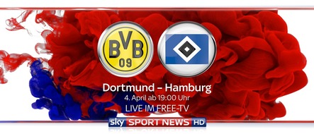 Sky Deutschland: Die Bundesliga live auf Sky Sport News HD:
BVB gegen HSV am 4. April für jedermann frei empfangbar