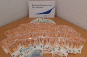 Bundespolizeiinspektion Bad Bentheim: BPOL-BadBentheim: 24.000 Euro im Einkaufsbeutel / Clearingverfahren wegen Verdachts der Geldwäsche eingeleitet