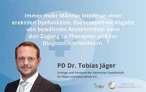 Viatris Germany GmbH: Pressemitteilung Dritter: Expertengespr&auml;ch: Typische M&auml;nnerkrankheiten wie erektile Dysfunktion oft mit Tabu behaftet &ndash; Aufkl&auml;rung und niederschwellige Therapieangebote f&uuml;r eine bessere M&auml;nnergesundheit notwendig