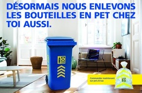 Verein PRS PET-Recycling Schweiz: Communiqué de presse: " Les bouteilles en PET vides seront dès aujourd'hui enlevées à la porte d'entrée "