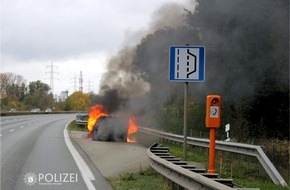 Polizeipräsidium Westpfalz: POL-PPWP: Fahrzeugbrand führt zu Vollsperrung