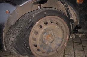 Polizei Bielefeld: POL-BI: Betrunkener Pkw-Fahrer fährt mit drei Reifen