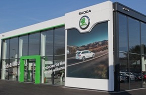 Skoda Auto Deutschland GmbH: Umstellung der SKODA Händler auf neues Corporate Design bundesweit voll in Fahrt (FOTO)