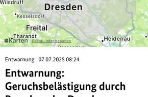 Feuerwehr Dresden: FW Dresden: Entwarnung bezüglich Geruchsbelästigung durch Brandrauch aus der Gorischheide