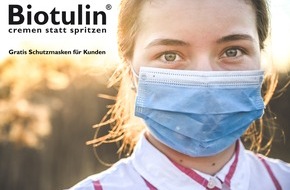 MyVitalSkin GmbH & Co KG: Gratis Schutzmasken für Kunden / Kosmetikunternehmen Biotulin verschenkt Schutzmasken