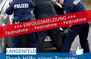 Polizei Mettmann: POL-ME: Polizei nimmt Einbrecher fest - Langenfeld - 2002099