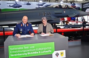 PIZ Ausrüstung，Informationstechnik und Nutzung：国家测试-und Entwicklungszentrum欧洲战斗机：BAAINBw und Luftwaffe unterzeichnen Zusammenarbeitsvereinbarung