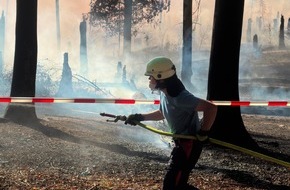 Feuerwehren im Kreis Soest: FW Kreis Soest: Waldbrand am M&ouml;hnesee / Feuerwehren aus dem Kreis Soest im Einsatz