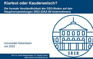 Universität Hohenheim: CEO-Reden: Top-Verständlichkeit bei Continental-Chef Nikolai Setzer