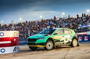 Skoda Auto Deutschland GmbH: Rallye Zentraleuropa: Zwei Škoda Fahrer ringen bei vorletztem Saisonlauf um die WRC2-Meisterschaft