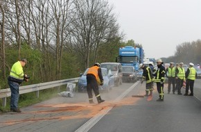 Freiwillige Feuerwehr Werne: FW-WRN: Verkehrsunfall auf der Bundesautobahn 1