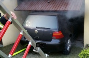 Feuerwehr Recklinghausen: FW-RE: Brennender PKW in Garage eines Wohnhauses