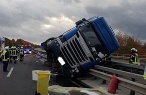 Verkehrsdirektion Mainz: POL-VDMZ: Tanklastzug fällt auf Mittelleitplanke der A 63