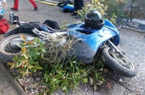 Polizeidirektion Ludwigshafen: POL-PDLU: Heuchelheim bei Frankenthal - Motorradfahrer von Landstraße 453 abgekommen und schwer verletzt: