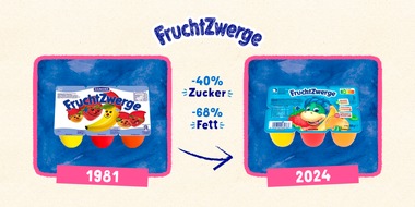 Danone DACH: Weniger Zucker, genauso lecker: Alle FruchtZwerge enthalten ab sofort unter 10 Gramm Zucker pro 100 Gramm