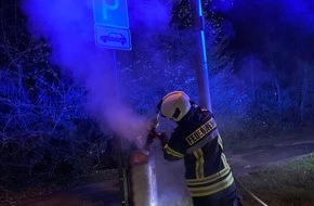 Feuerwehr Sprockhövel: FW-EN: Feuerwehr löscht brennenden Mülleimer
