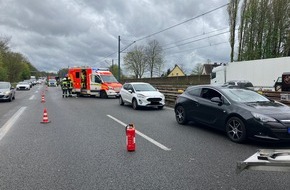 Feuerwehr Mülheim an der Ruhr: FW-MH: Zwei Verletzte nach Verkehrsunfall auf A40