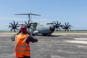 Deutsche A400M liefern Hilfsgüter nach Saint Martin und fliegen Europäer aus