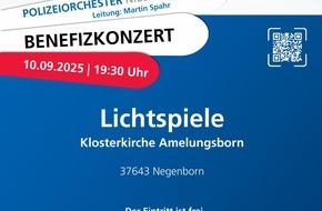 Polizeiinspektion Hameln-Pyrmont/Holzminden: POL-HM: Benefizkonzert des Polizeiorchesters in der Klosterkirche Amelungsborn