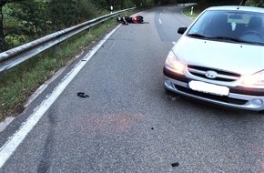 Polizeidirektion Pirmasens: POL-PDPS: Verkehrsunfall mit schwerverletztem Motorradfahrer und Sozius