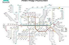 ImmoScout24: Miet-Map M&uuml;nchen: Am g&uuml;nstigsten wohnt es sich entlang der U5