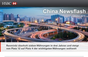 HSBC Deutschland: Chinesischer Renminbi jetzt wichtigste Währung Asiens