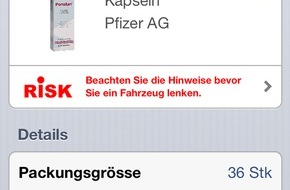 mymedi.ch / mymigel.ch: "Mymedi Risk"-App informiert über die Risiken der Medikamenteneinnahme am Steuer oder am Arbeitsplatz (BILD)
