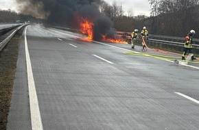 Polizeiautobahnstation Kaiserslautern und Zentrale Verkehrsdienste: POL-PASTKL: Brennender PKW auf der BAB6