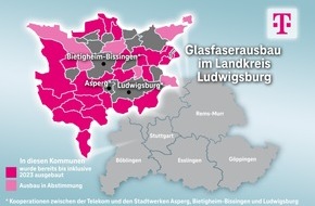 Deutsche Telekom AG: Telekom hält Tempo beim Glasfaserausbau im Landkreis Ludwigsburg hoch