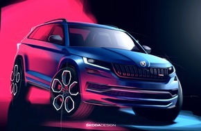 Skoda Auto Deutschland GmbH: SKODA vermittelt ersten Gesamteindruck vom Design des neuen KODIAQ RS (FOTO)