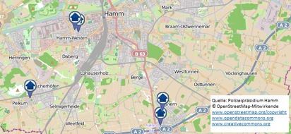 Polizeipräsidium Hamm: POL-HAM: Wohnungseinbruchsradar für die Woche vom 28.10.- 03.11.2019