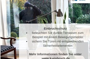 Kreispolizeibehörde Herford: POL-HF: Tageswohnungseinbruch - Täter brechen Fenster mit Beginn der Dämmerung auf